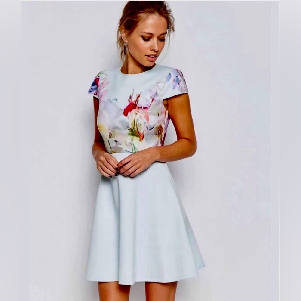 New! Ted Baker Rivana Hanging Gardens Skater Dress - Mint Green Ted Baker 1
